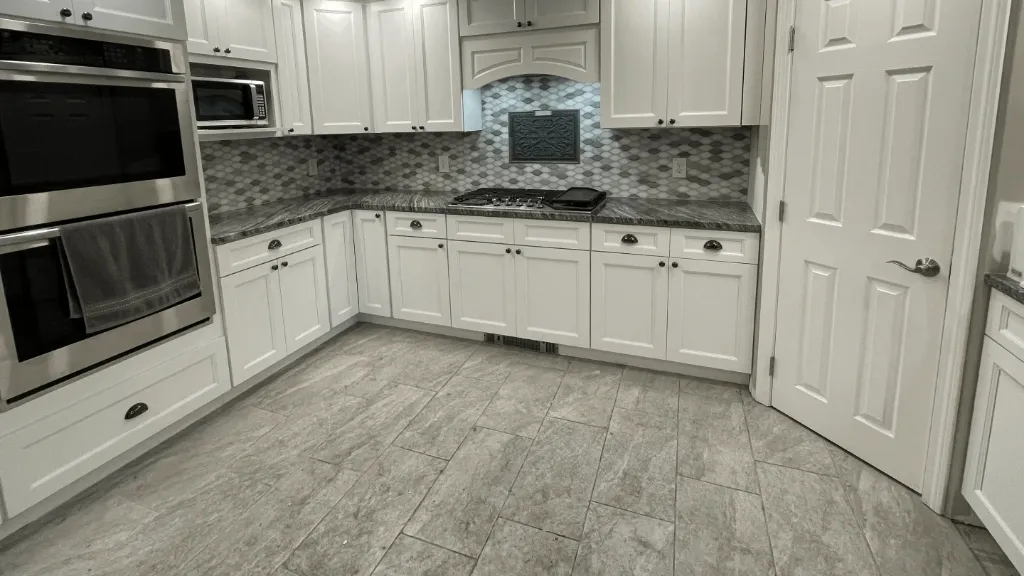 Kitchen tile installation project by Amazing Tile Corp